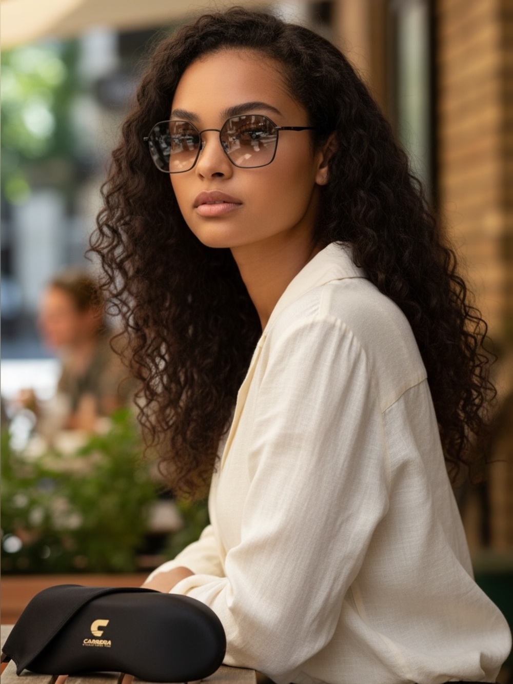 NWT Black Carrera Hexagonal Frame Sunglasses